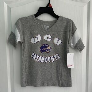 Girls Hanes Gray WCU Catamounts Tee